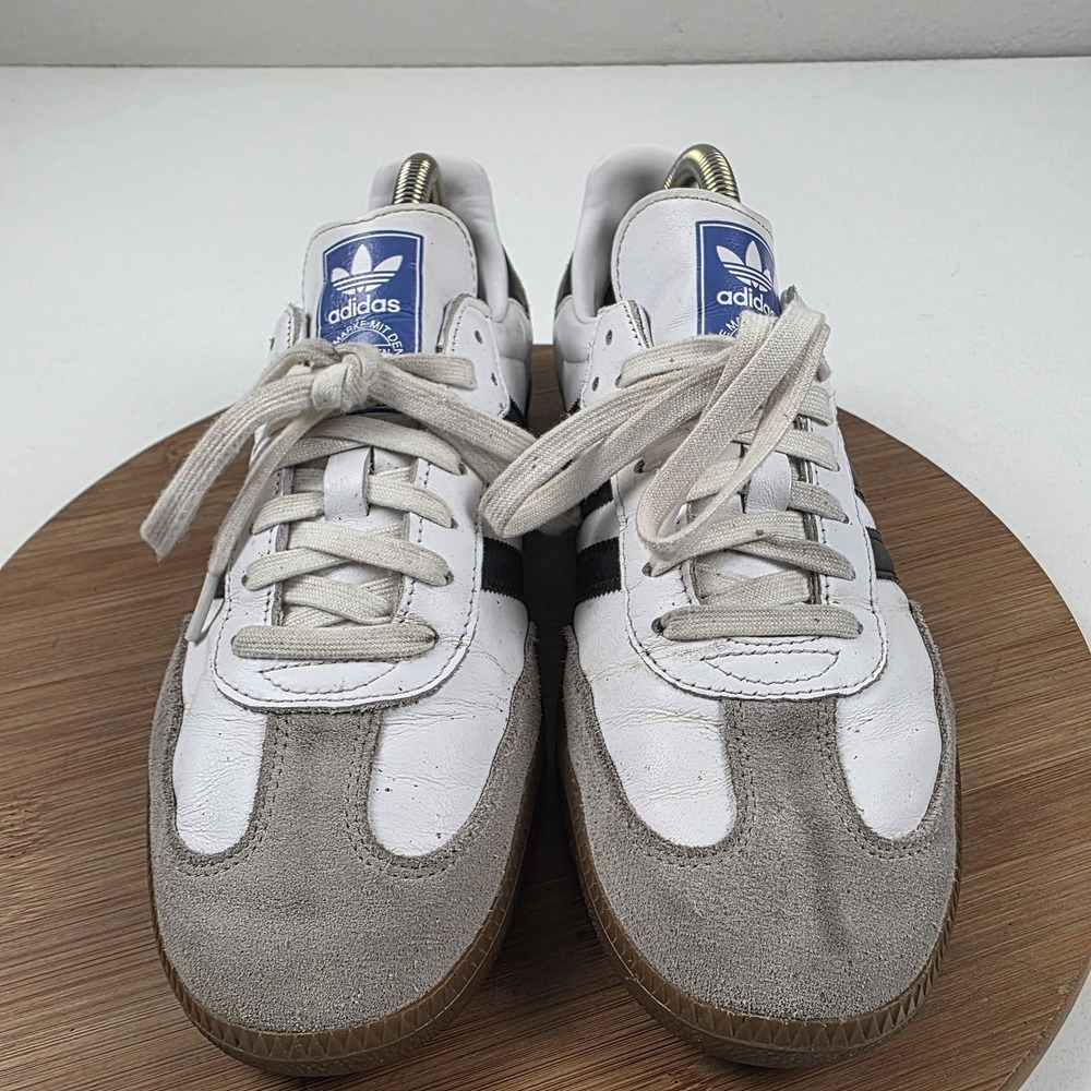 Adidas Samba OG Shoes Mens Size 9 White Black Leather Gum Soccer Sneakers B75806 - Picture 4 of 16
